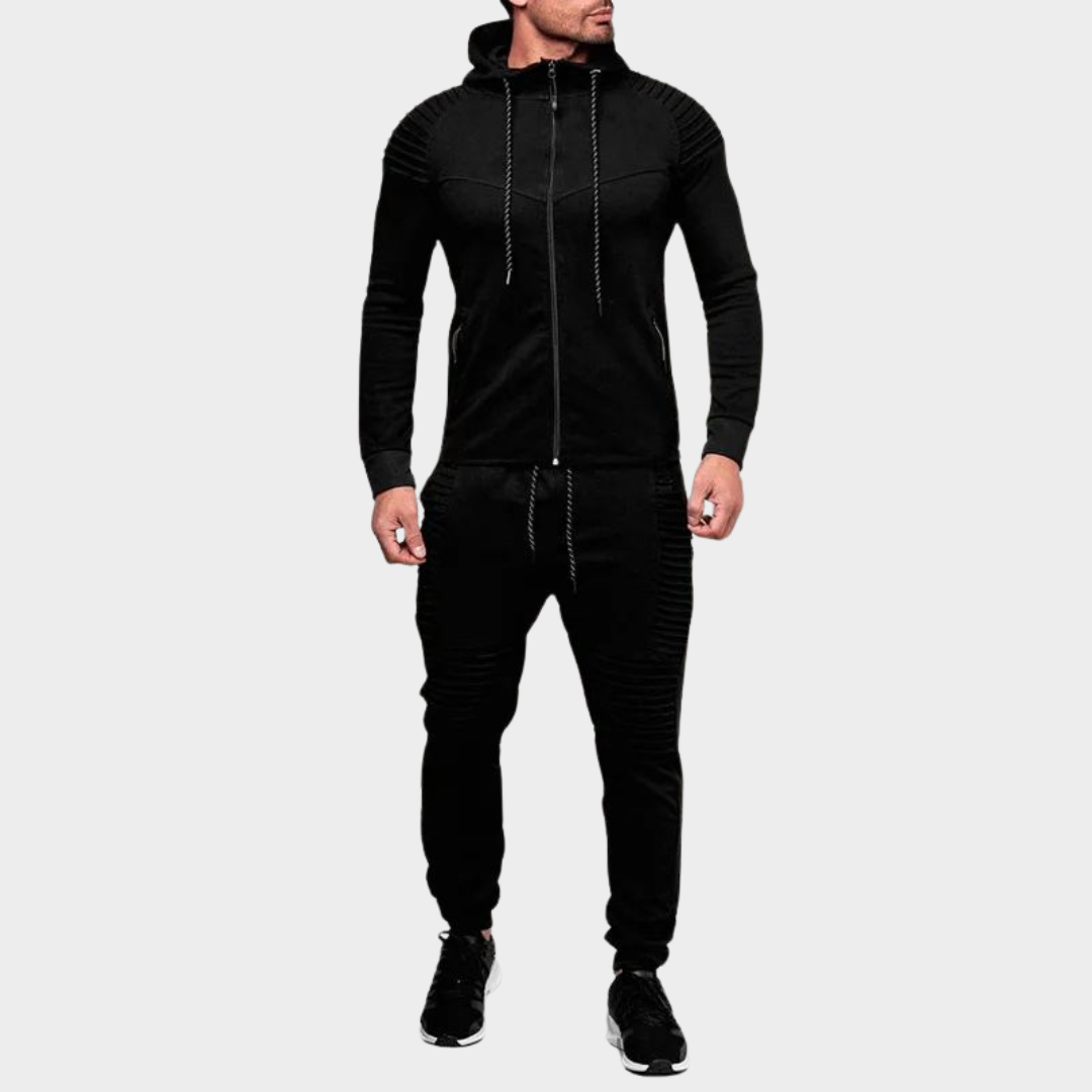 Men's Tracksuit Set - Hooded Sweatshirt & Drawstring Pants - Casual Fit - Multiple Colours