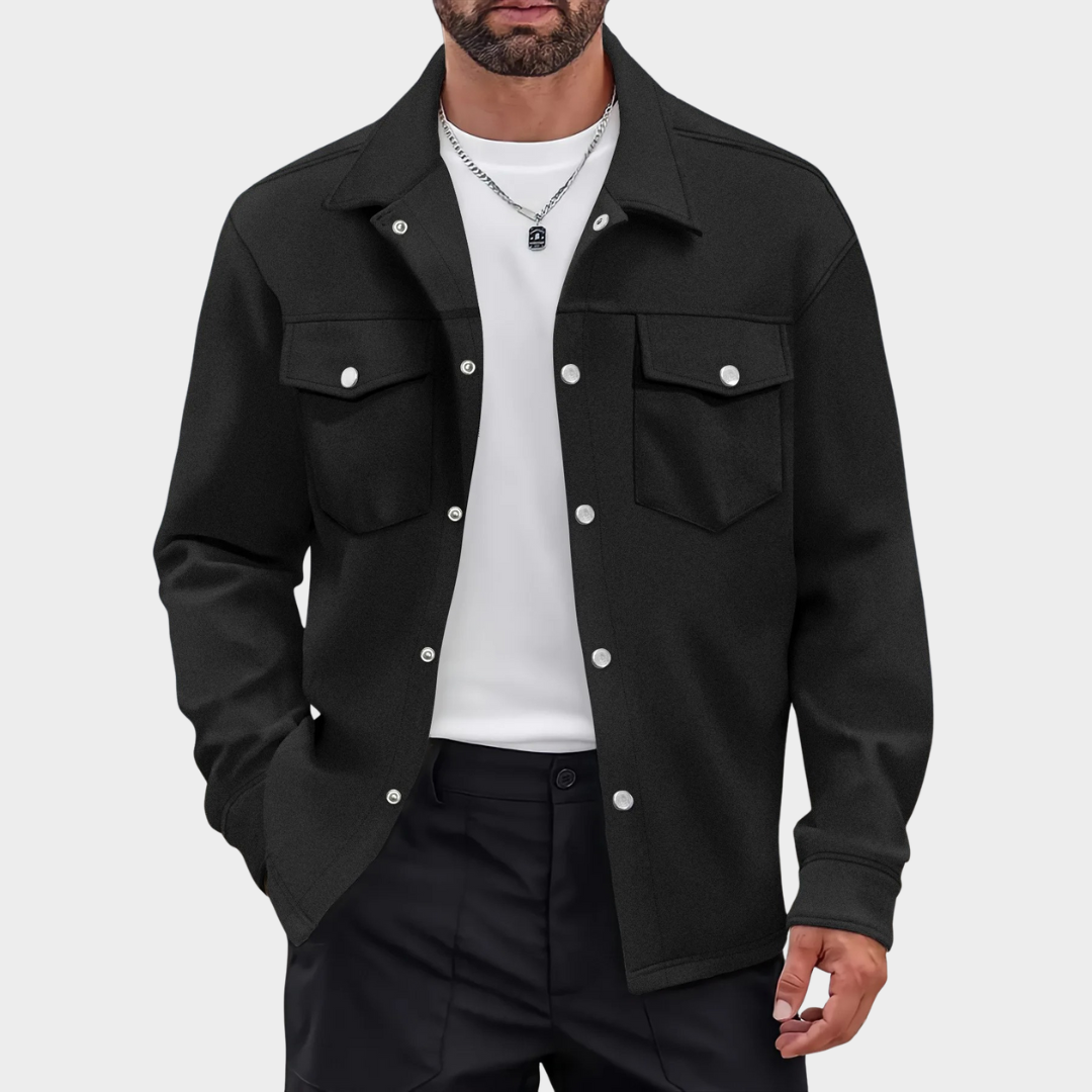 Men’s Business Casual Solid Jacket – Long Sleeve Loose Fit Outerwear – Multiple Colours