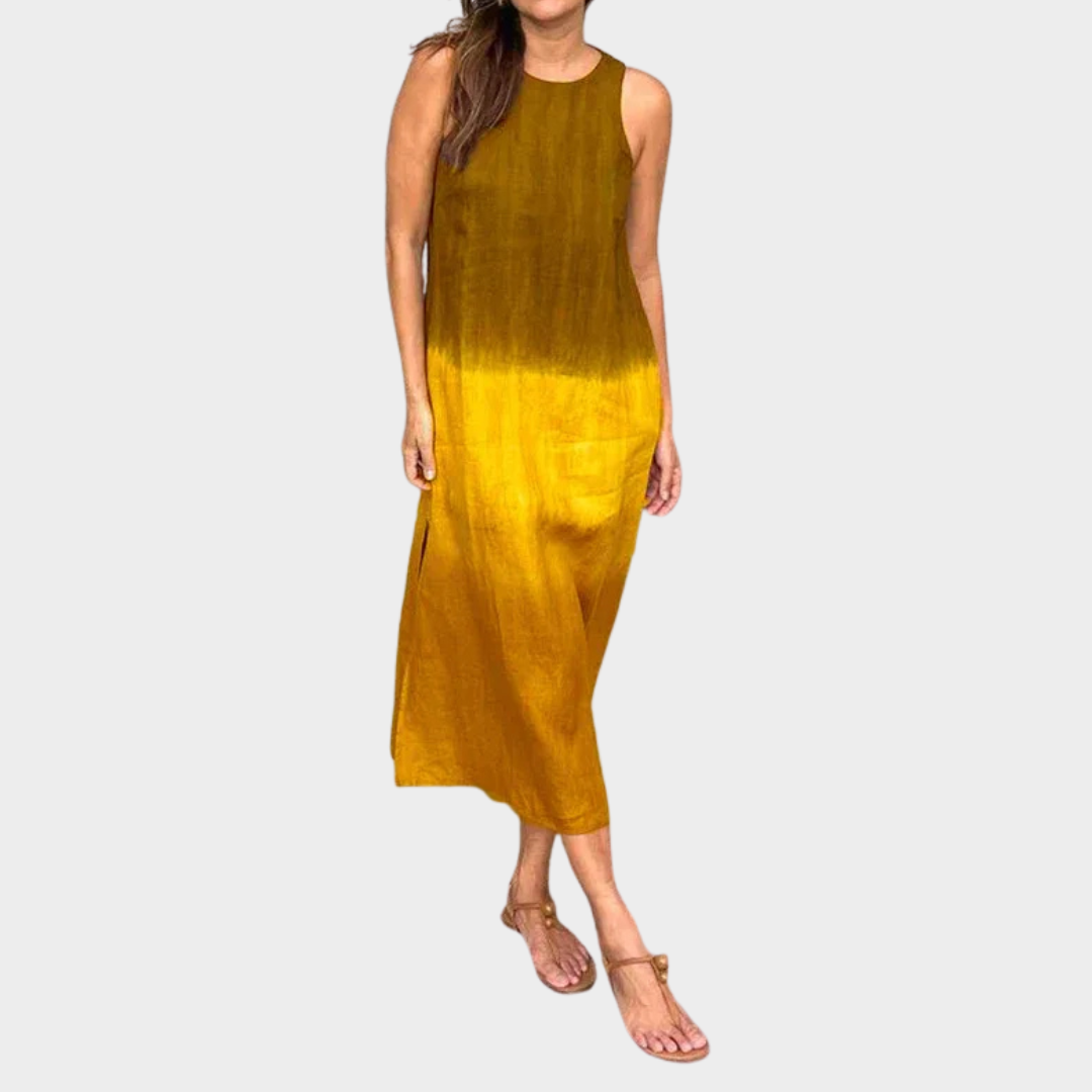 Women’s Sleeveless Maxi Dress – O-Neck – Relaxed Fit – Gradient Print – Soft Fabric – Multiple Colours