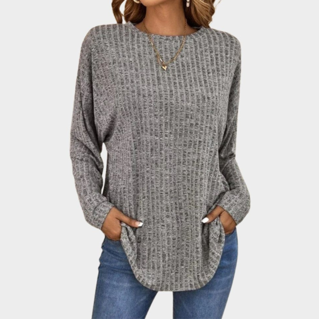 Women's Oversized Long Sleeve T-Shirt - Casual Cotton Tunic Top, Streetwear (Khaki, Black, Blue, and More)