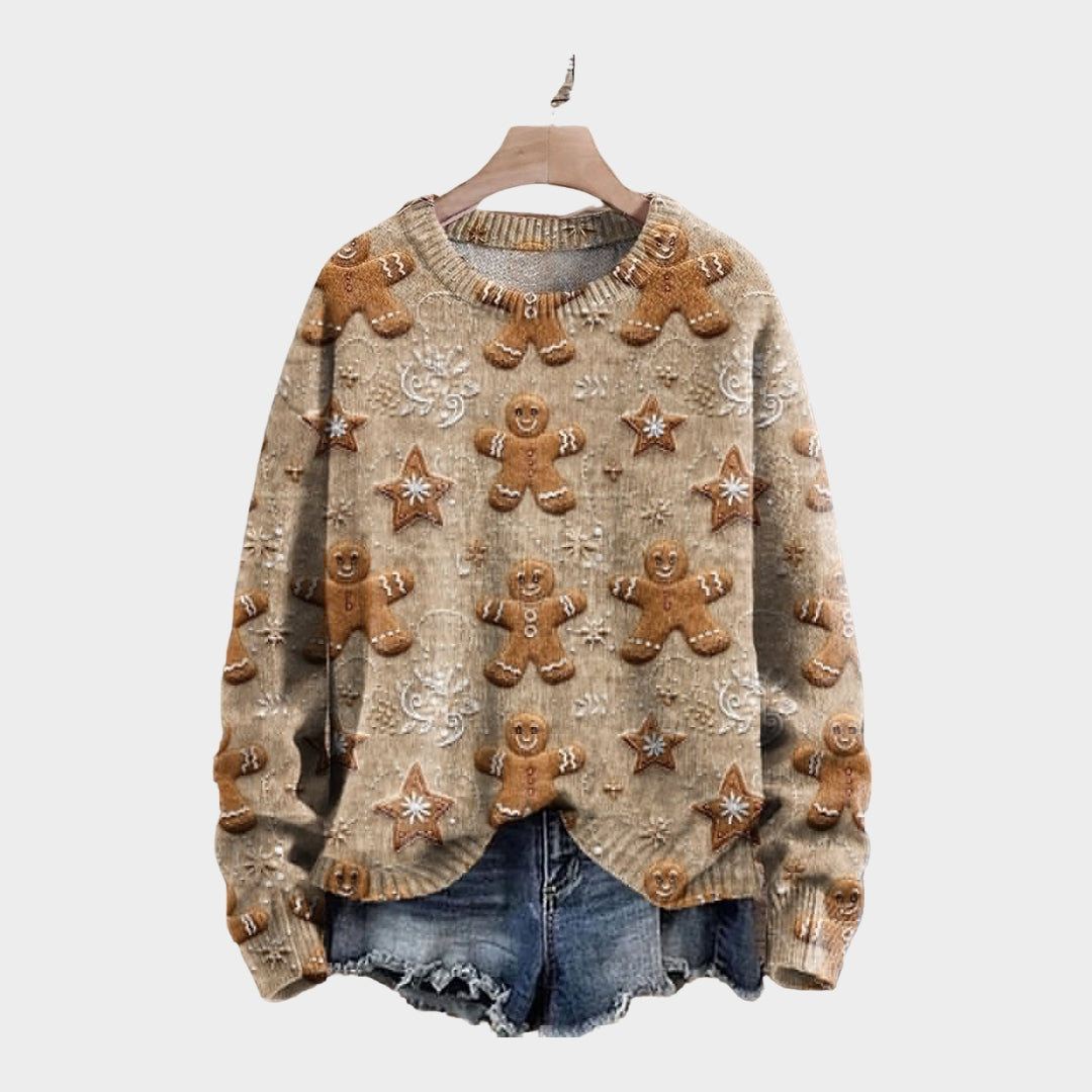 Women’s 3D Printed Sweater - Round Neck Casual Long Sleeve Top, Autumn Style
