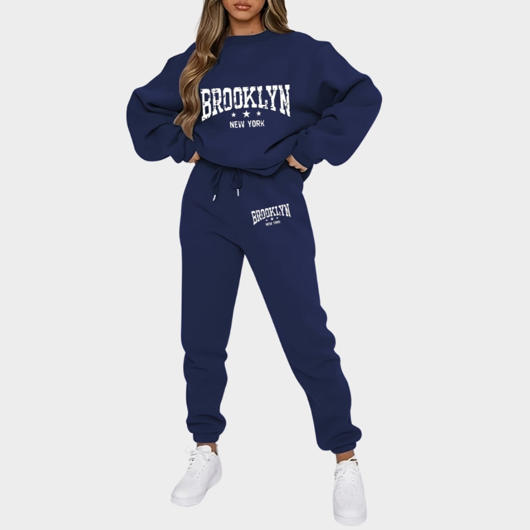 Autumn Winter Women Sweater Pants Set - Plush Hoodie Outfit with Pants, Street Hip Hop Style, Soft & Cozy (Black, Blue, Grey)