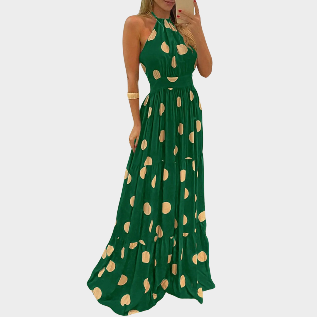 Women's Bohemian Halter Neck Maxi Dress – Digital Print – Loose Fit – Multiple Colours