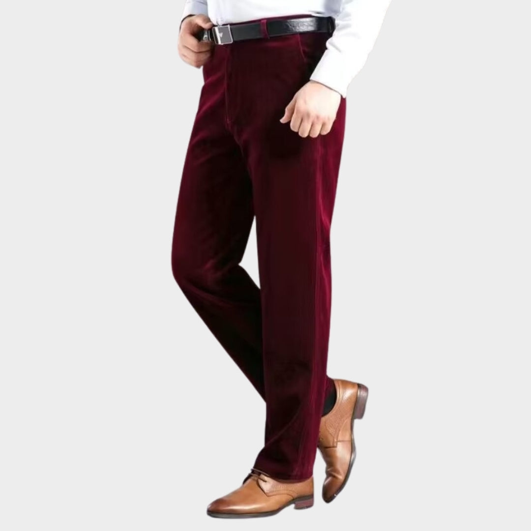 Men’s Loose Corduroy Jogging Pants - Casual Autumn Winter Trousers, Streetwear, Wine Red, Black, Dark Green, and More