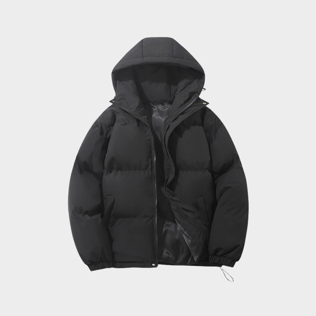 Women’s High Neck Hooded Puffer Jacket - Cotton Padded - Zipper Design - Warm Winter Coat - Multiple Colours