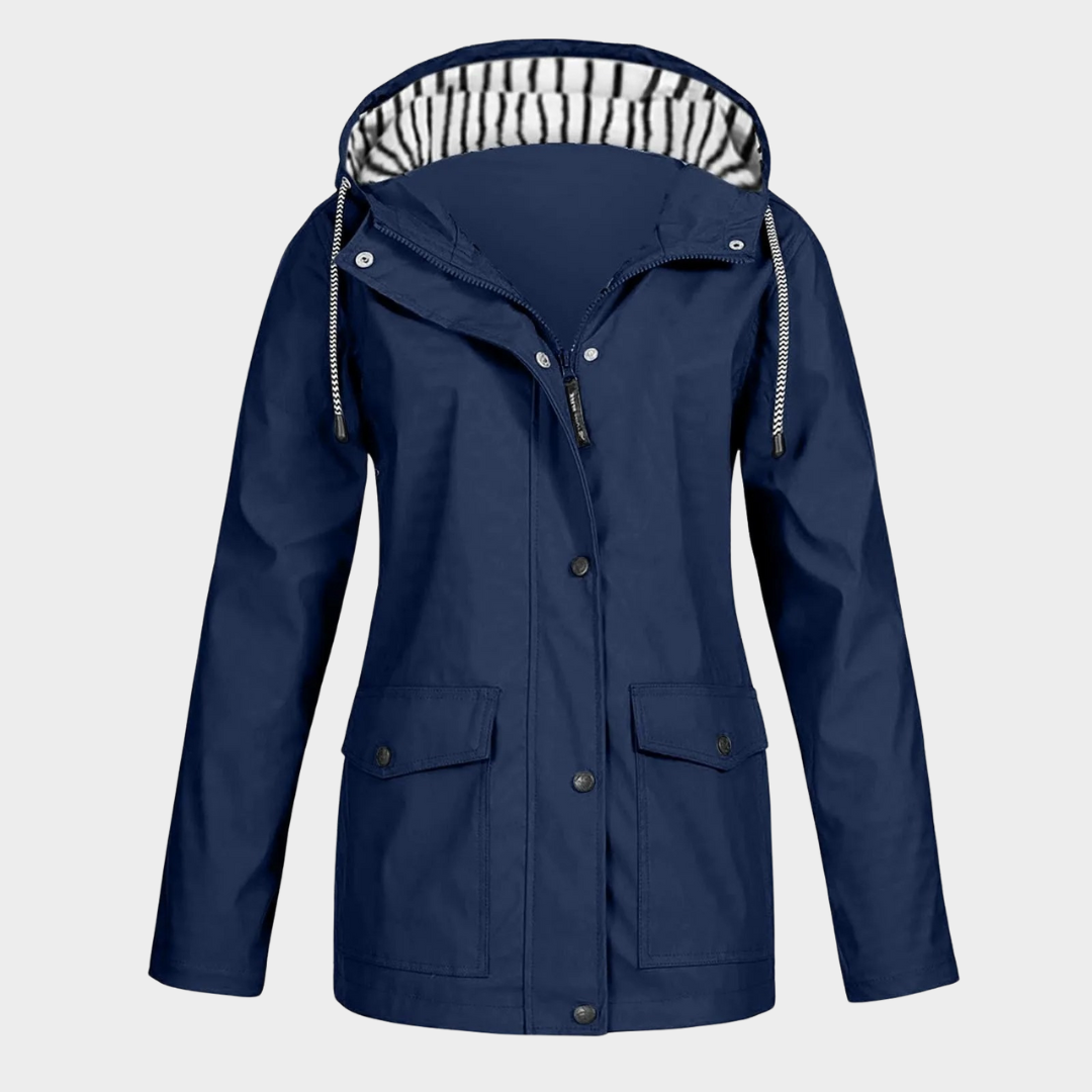 Women Waterproof Raincoat – Long Hooded Trench Coat with Lined Windbreaker Design – Lightweight Travel Jacket – Multiple Colours