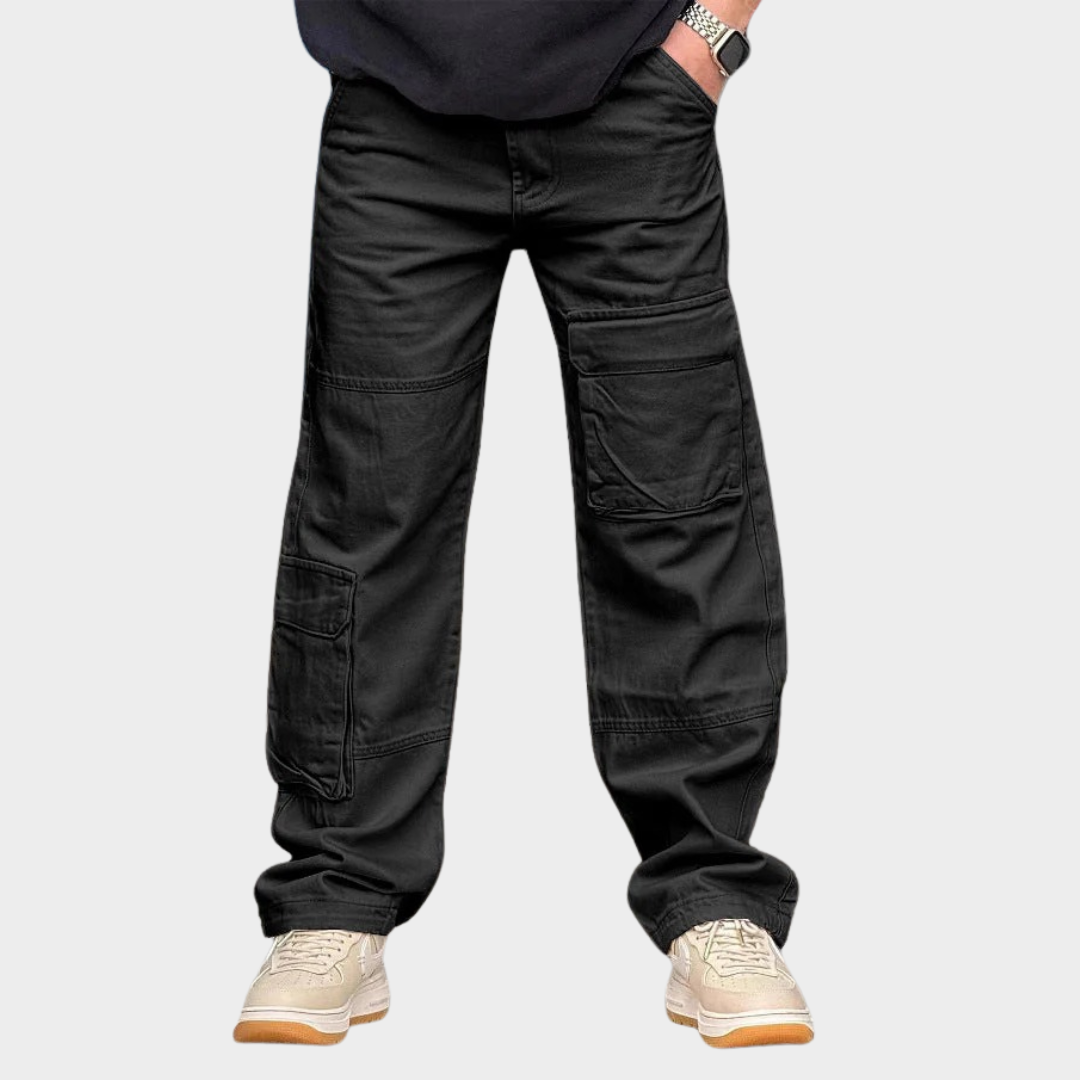 Men’s Full-Length Cargo Trousers – Relaxed Fit – Natural Fibers with Utility Pockets – Multiple Colours