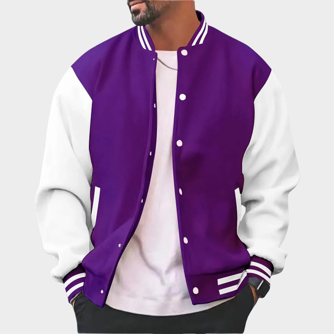Men's Bomber Jacket – Regular Fit with Snap Front and Contrast Sleeves – Multiple Colours
