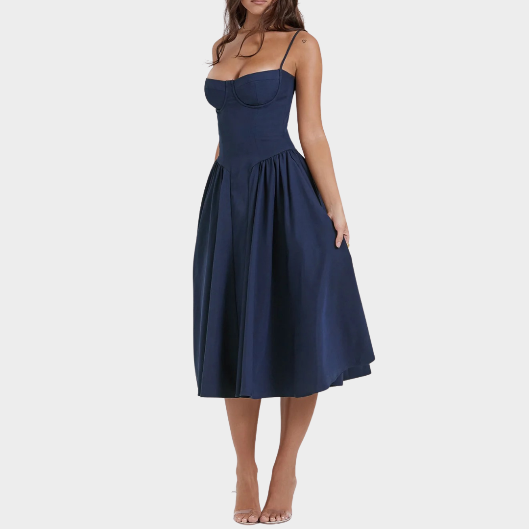 Women’s Long Dress – French Vintage Court Style – Sleeveless Tank Design – Elegant Flowing Fit – Multiple Colours