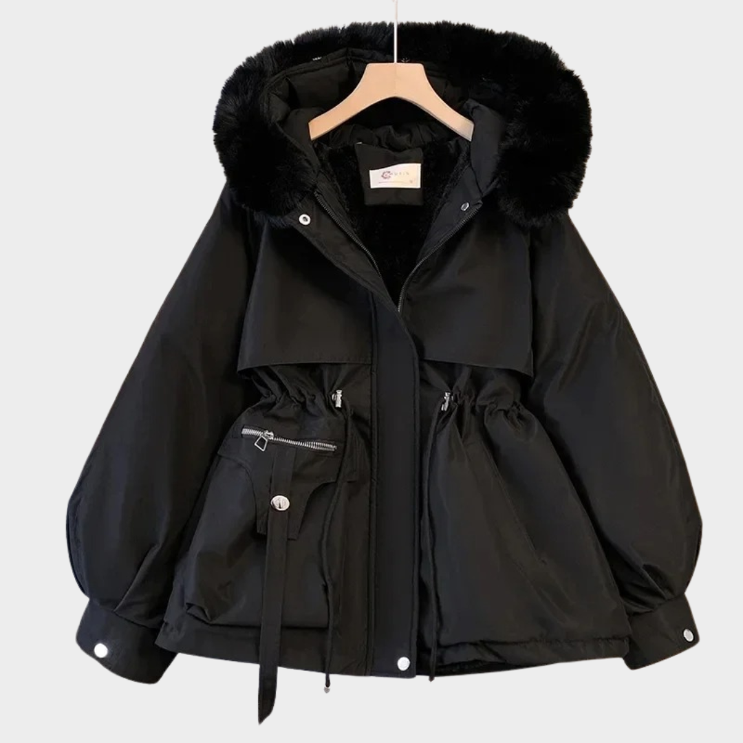 Women Parka Coat – Long Hooded Jacket with Big Fur Collar – Warm Wool Liner – Padded Snow Wear Outerwear – Multiple Colours