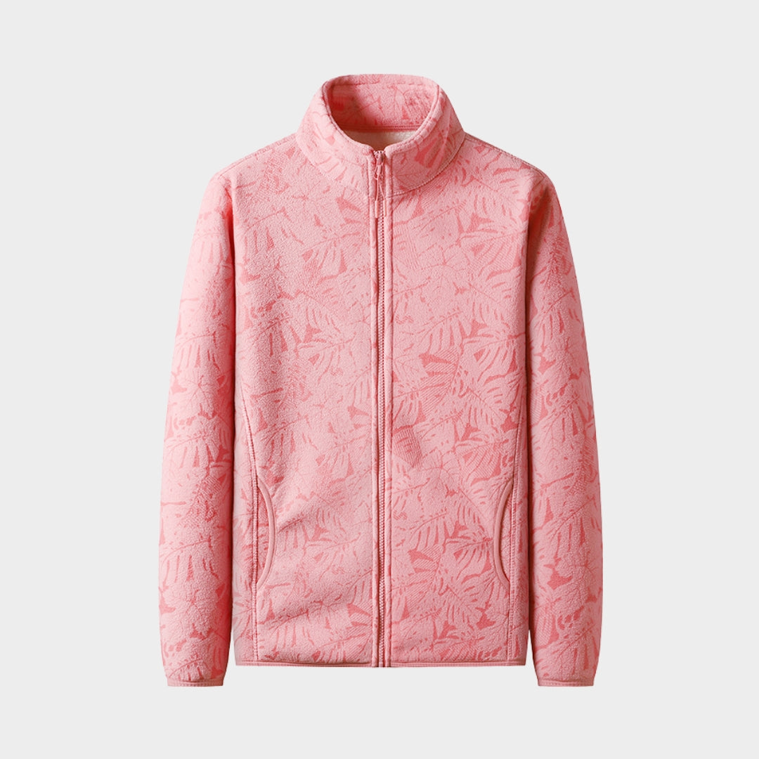 Women's Brushed Fleece Jacket – Print Design, Thick Warm Vest, Sports Coat, Grass Green, Peacock Green, Rose Red, and More