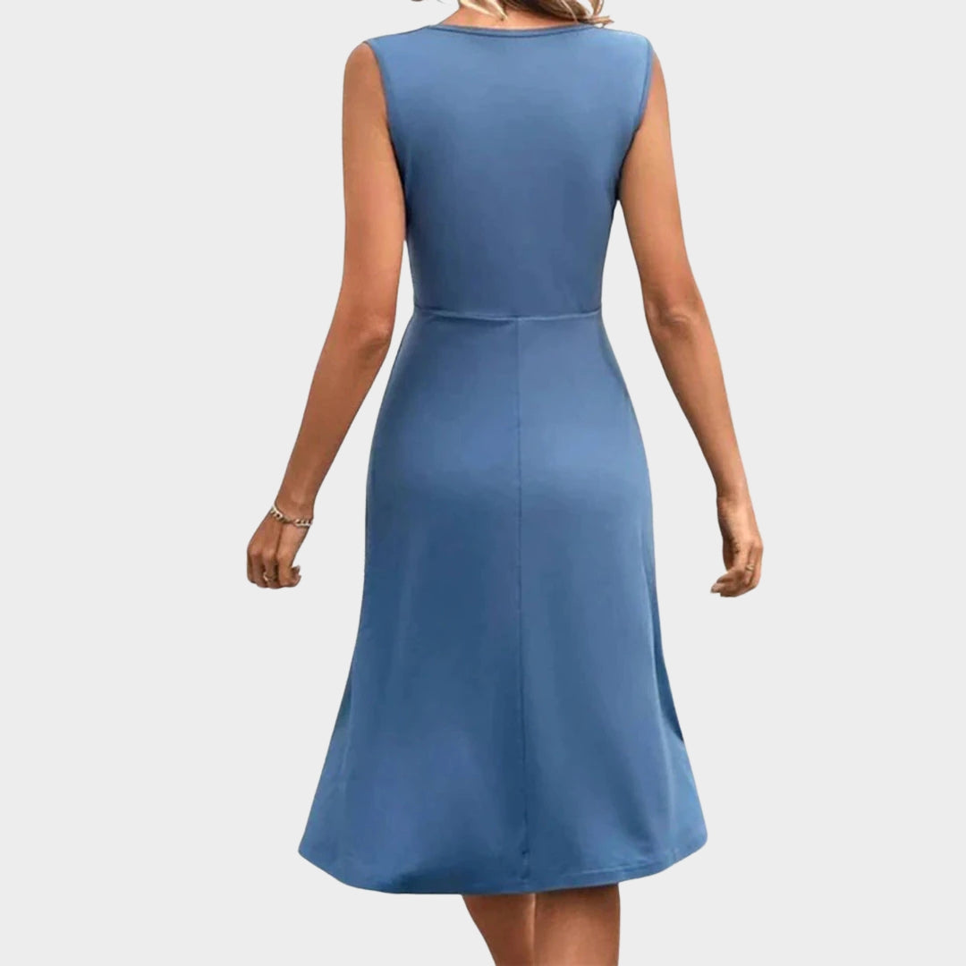 Women - Knee-Length Midi Dress - Sleeveless - Elegant & Comfortable - Multiple Colours