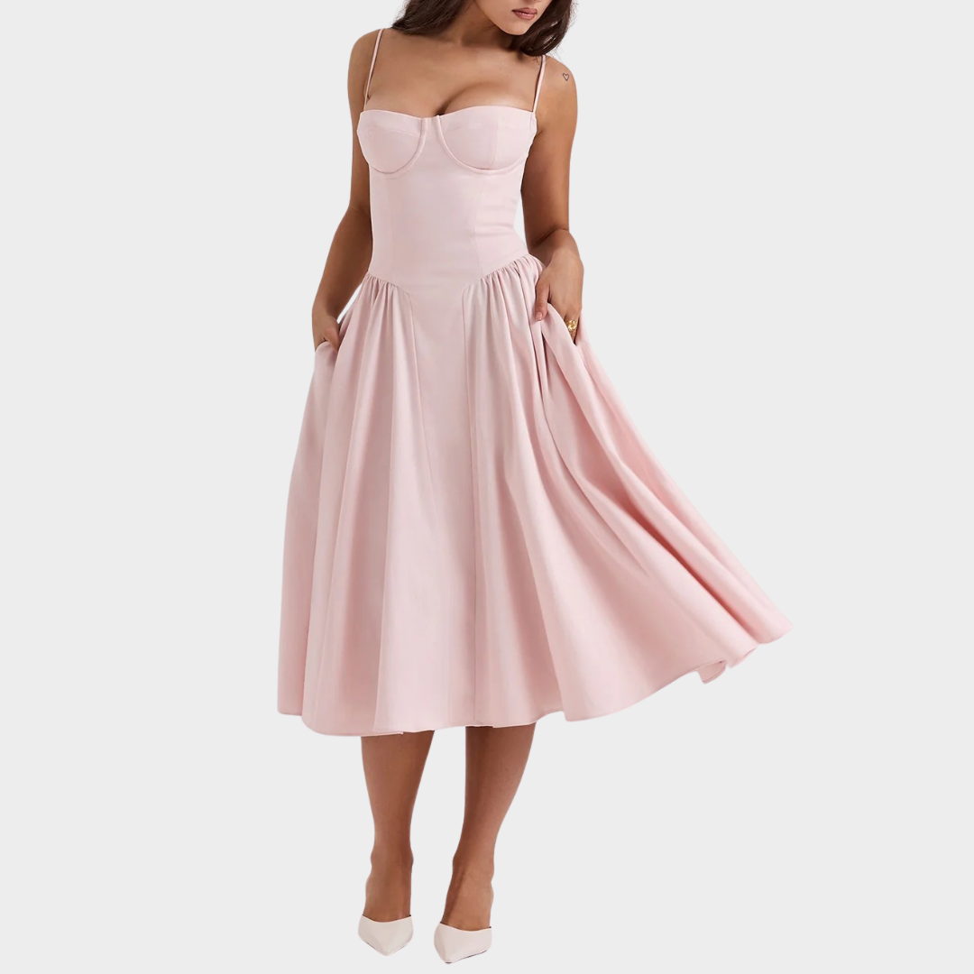 Women’s Long Dress – French Vintage Court Style – Sleeveless Tank Design – Elegant Flowing Fit – Multiple Colours