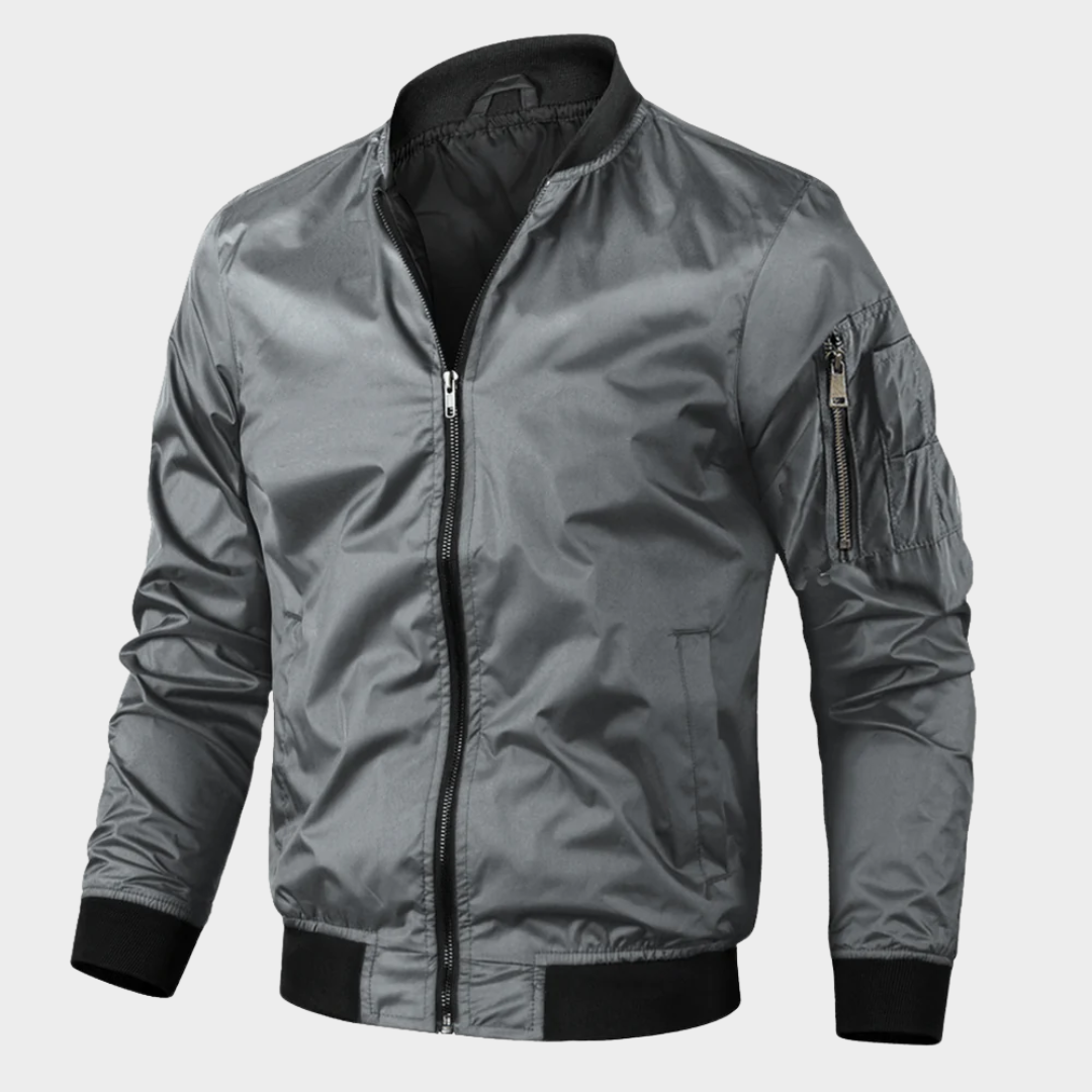 Men's Bomber Jacket – Classic Zip-Up – Ribbed Cuffs – Casual Lightweight Outerwear – Multiple Colours