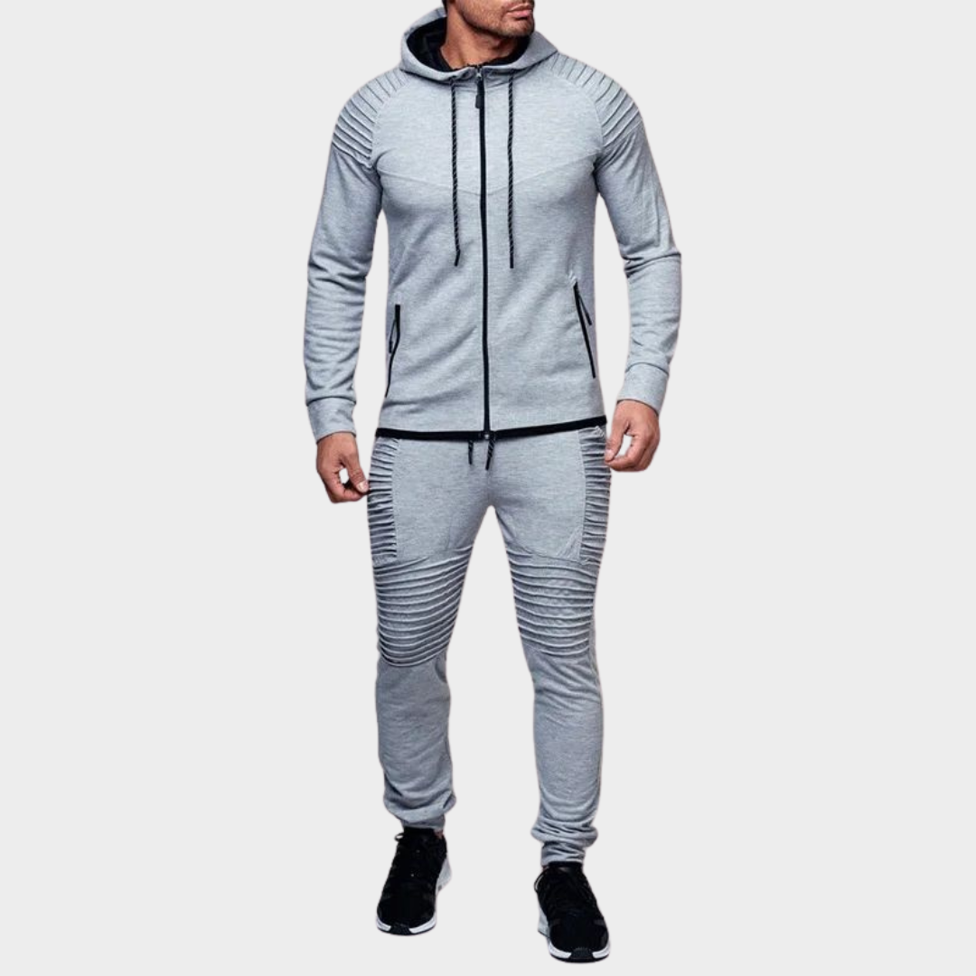 Men's Tracksuit Set - Hooded Sweatshirt & Drawstring Pants - Casual Fit - Multiple Colours