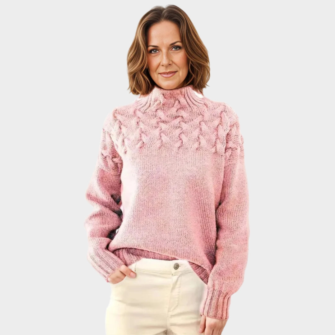 Thick Women’s Turtleneck Sweater Oversized Knit Jumper Relaxed Fit - Red, Dark Pink, Pink, and More