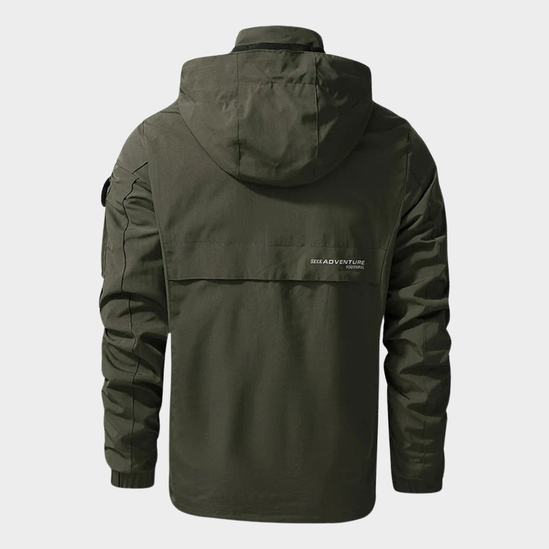 Men's Outdoor Waterproof Jacket - Hooded Casual Coat - Lightweight Nylon - Multiple Colours