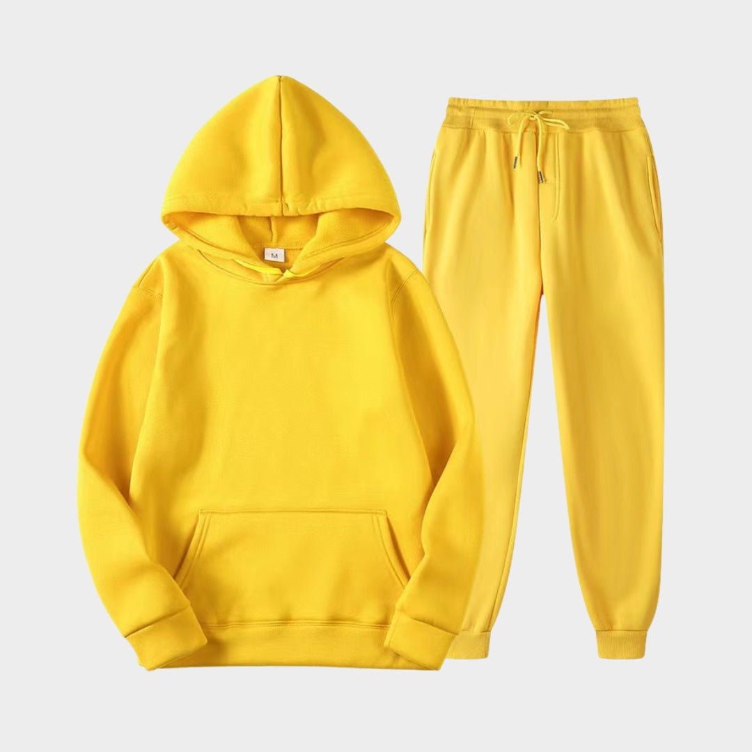 Women's Hoodie and Sweatpants Set - Hooded Sweatshirt and Joggers for Autumn and Winter, Soft and Cozy (Pink, White, and More)