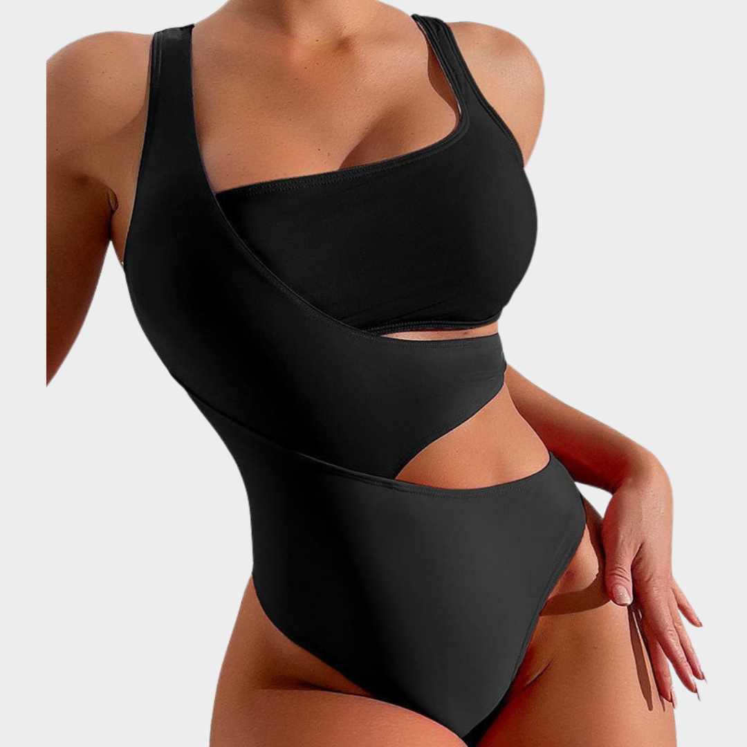 Women Two Piece Swimsuit – Bikini Trikini Hybrid with Adjustable Fit in Smooth Stretch Fabric – Multiple Colours