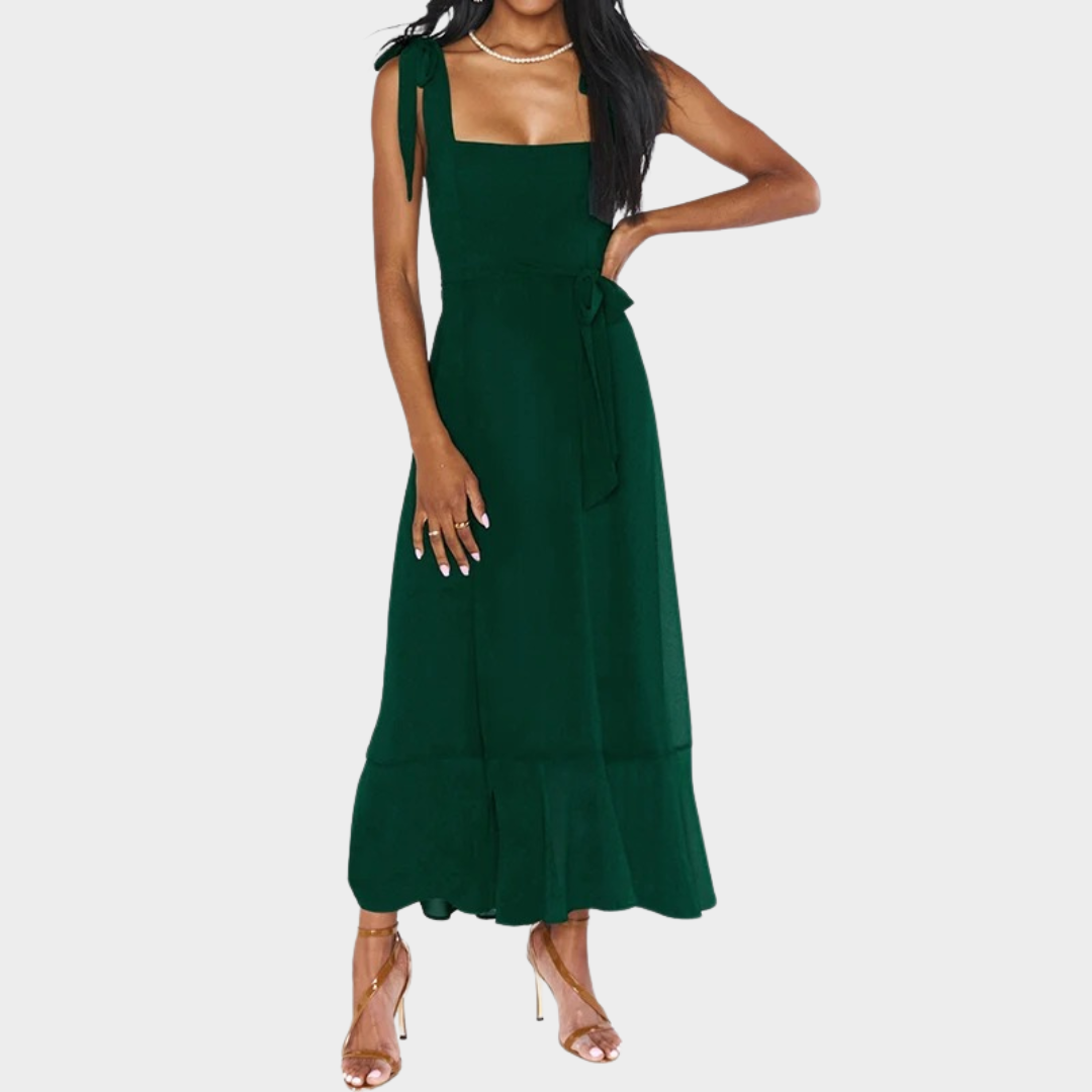 Women’s Slim Fit Long Dress – Elegant French Style with Waist Split – Lightweight – Multiple Colours