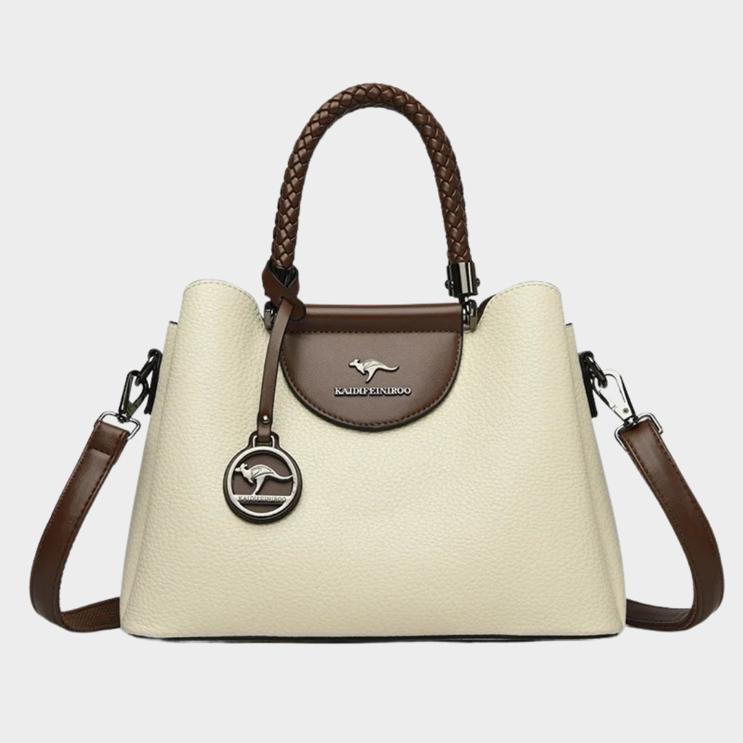 Women Handbag – PU Leather Tote Bag with Braided Handle and 3-Layer Structure – Multiple Colours