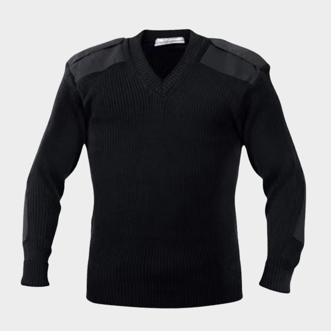 Tactical Men’s Military Sweater – Wool Knitted Army Pullover, Black/Green/Navy Blue