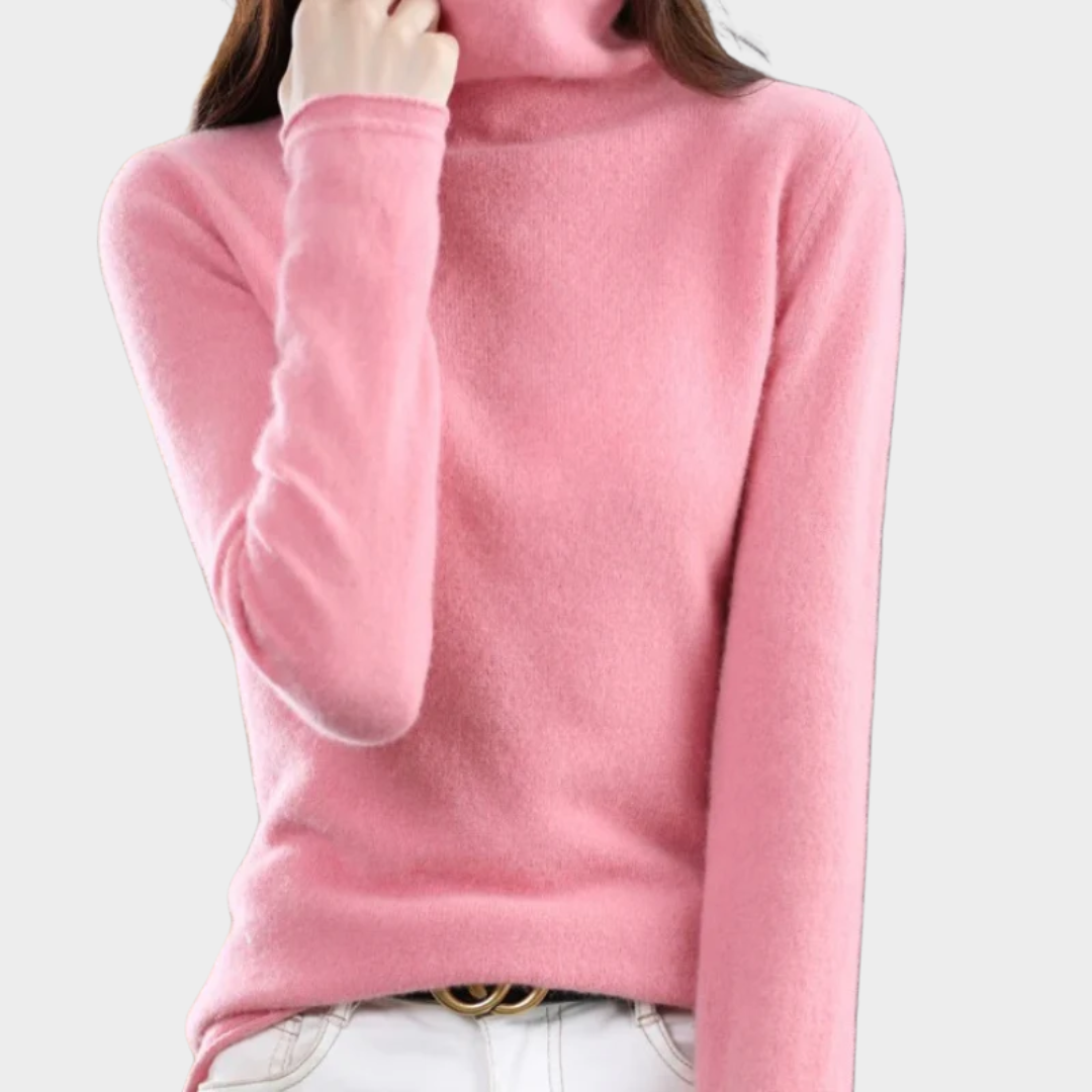 Women High Collar Knitted Top – Wool Blend Loose Fit Base Shirt – Casual Comfortable Design – Multiple Colours