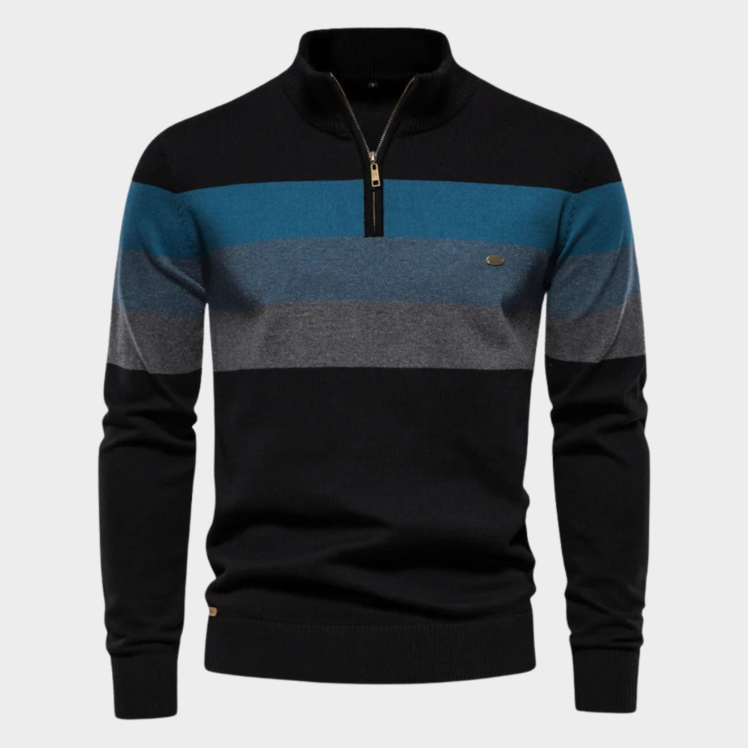 Men's Cotton Sweater – Mock Neck – Quarter Zip Pullover – Warm & Stylish – Casual Stand Collar Knitwear – Multiple Colours