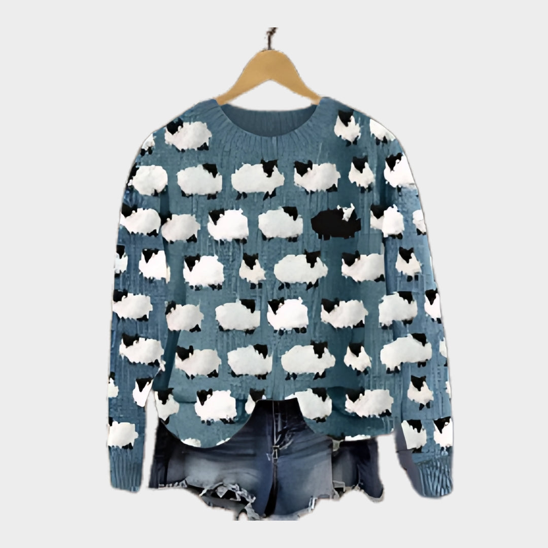 Women’s 3D Printed Sweater - Round Neck Casual Long Sleeve Top, Autumn Style