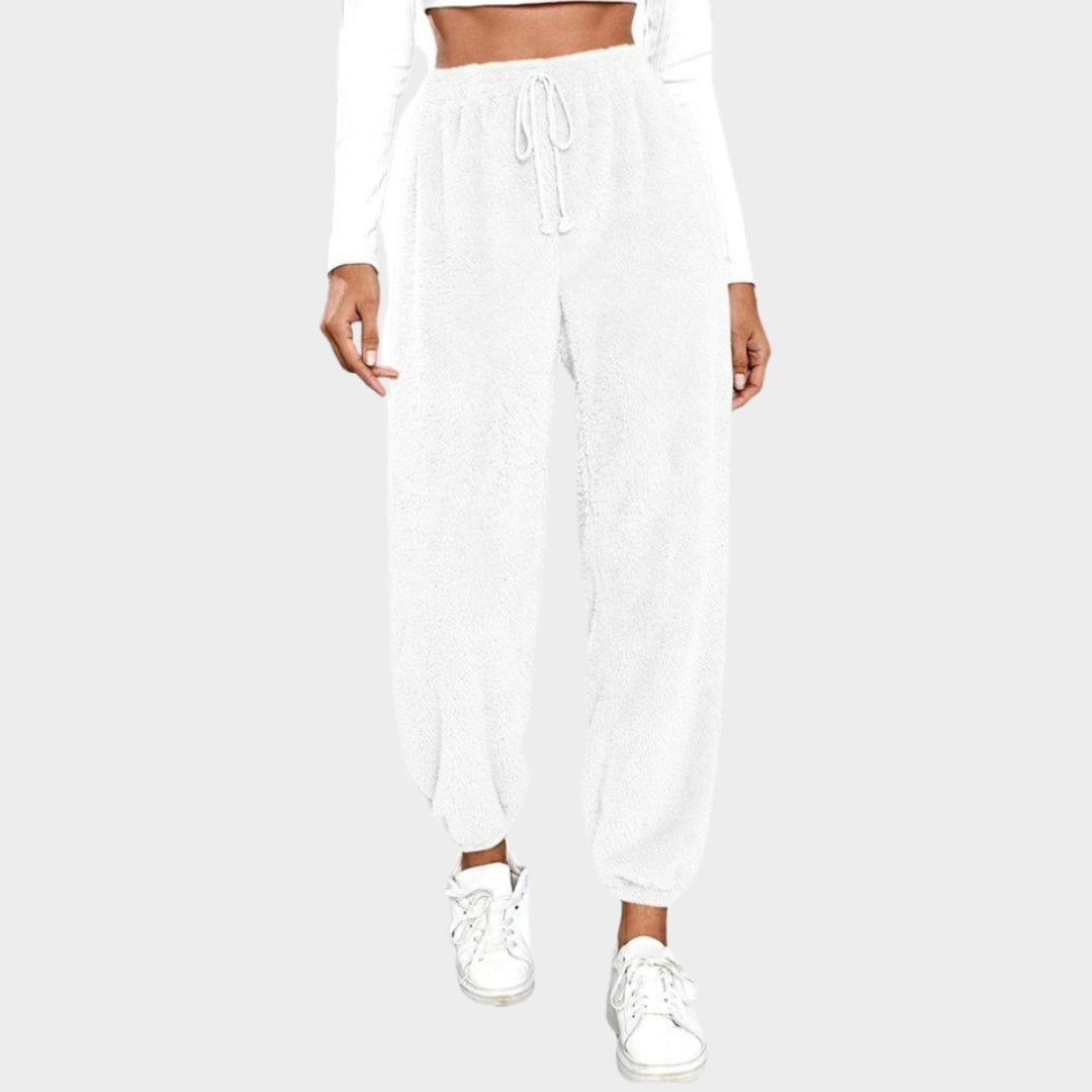 Women’s Teddy Bear Fleece Sweatpants - Winter Warm Casual Jogging Pants, Coffee, Grey, and More