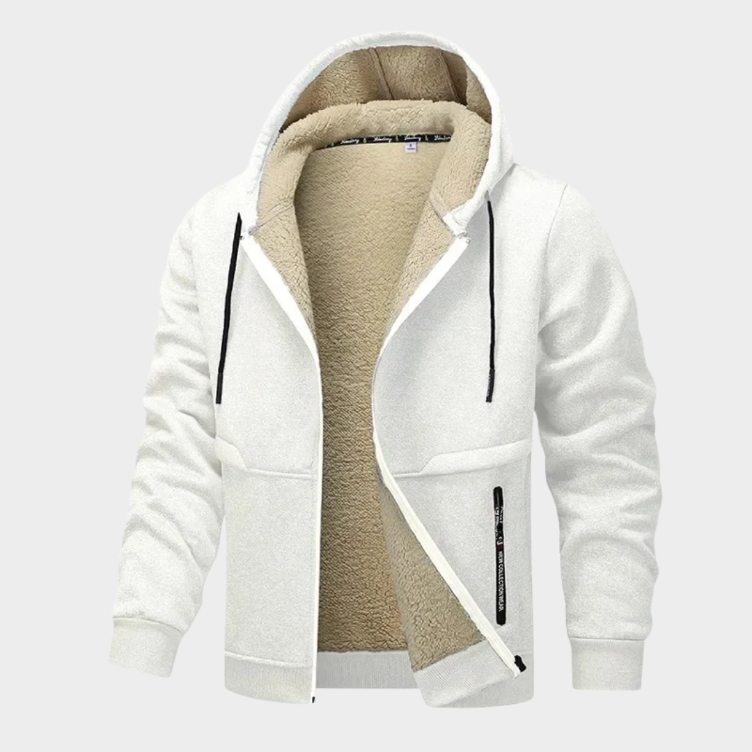 Men’s Hooded Windbreaker Jacket – Fleece Lined Casual Outdoor Zipper Coat – Multiple Colours
