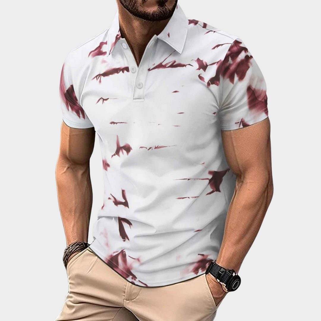 Men's Polo Shirt – Digital Print – Short Sleeve – Lapel Collar – Cotton Blend – Multiple Colours