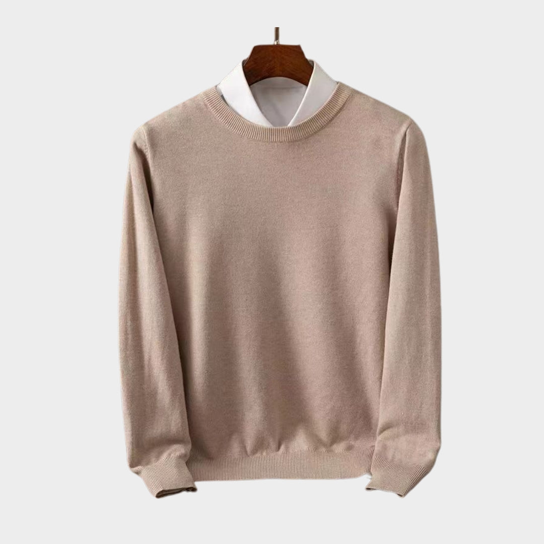 Cashmere Men’s Sweater – Soft O-Neck Knit, Long Sleeve Wool Pullover, Multiple Colors