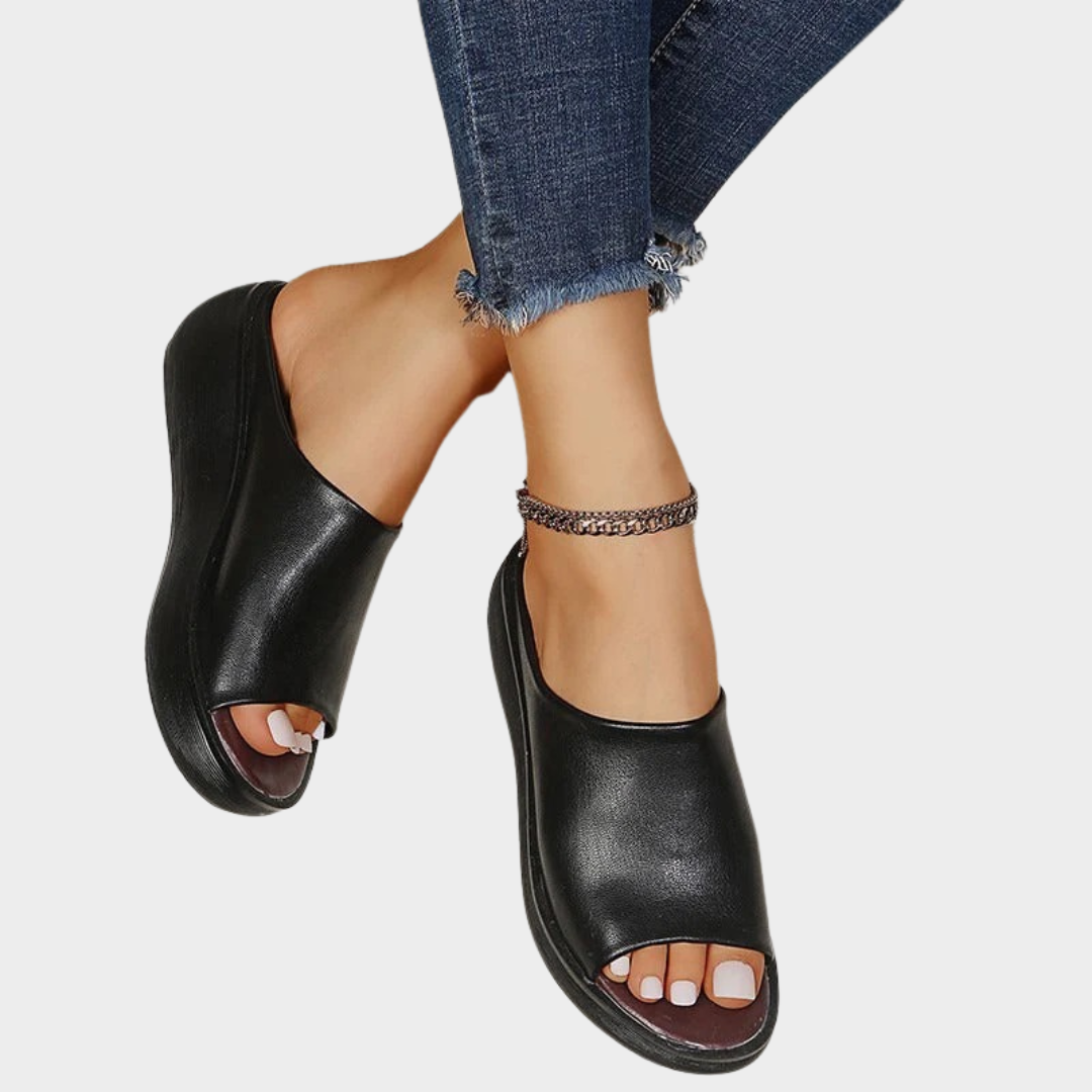 Women Retro Wedge Sandals – Fish Mouth Open Toe – Thick Bottom – High Heels – Multiple Colours
