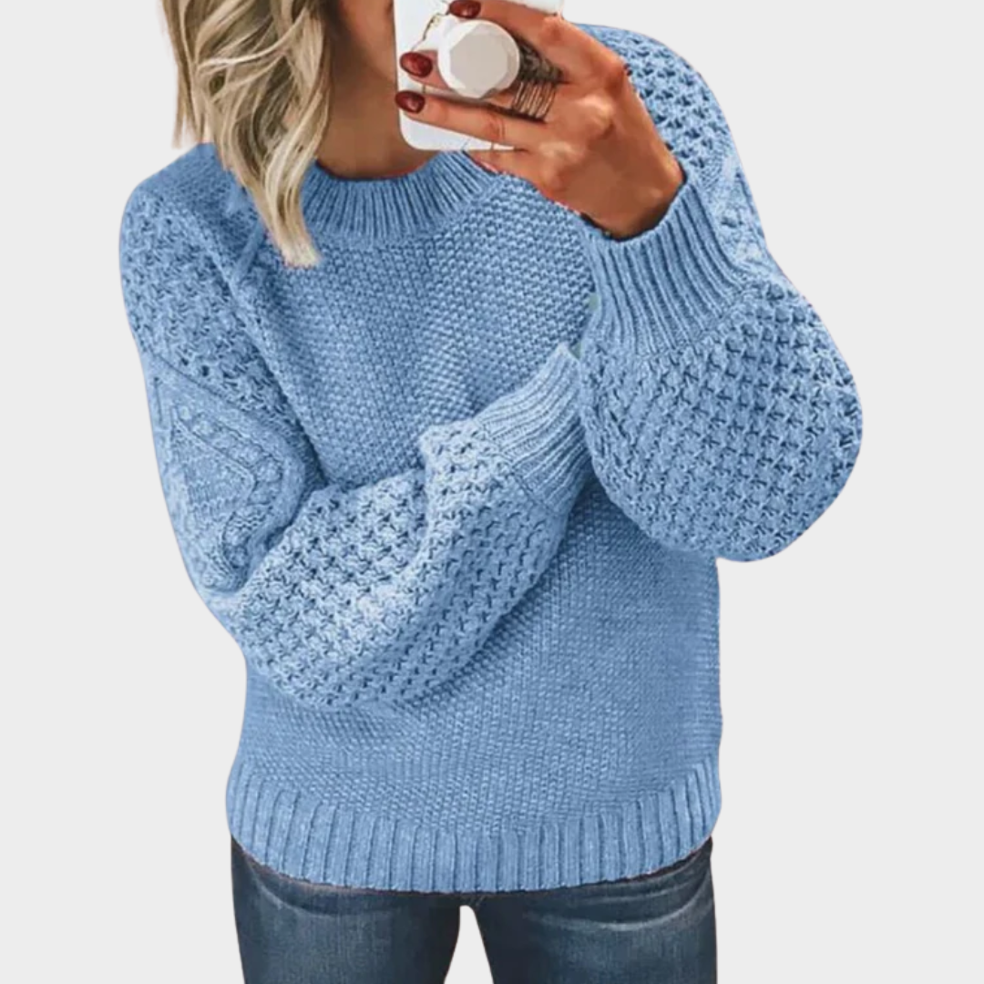 Women's Knitted Sweater – Long Sleeve – Round Neck – Soft Knit – Multiple Colours