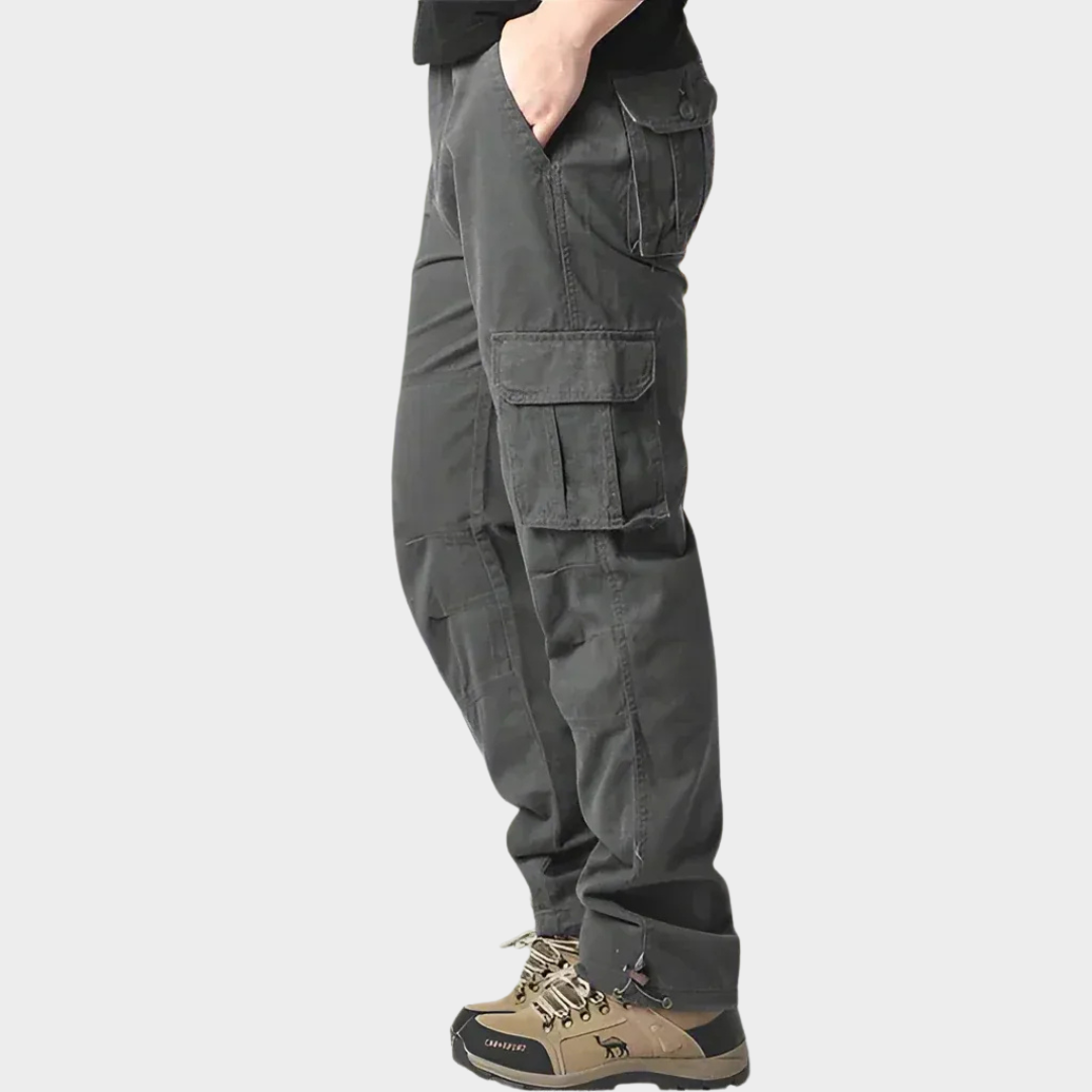 Men's Cargo Trousers – Straight Leg – Multi Pockets – Loose Fit – Cotton – Multiple Colours