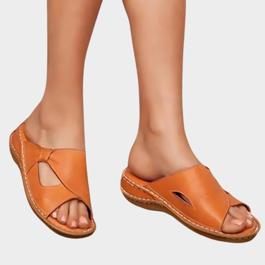 Women Orthopedic Flat Sandals – Wedge Platform Design – Casual Open Toe Slip On Style – Supportive Fit – Multiple Colours