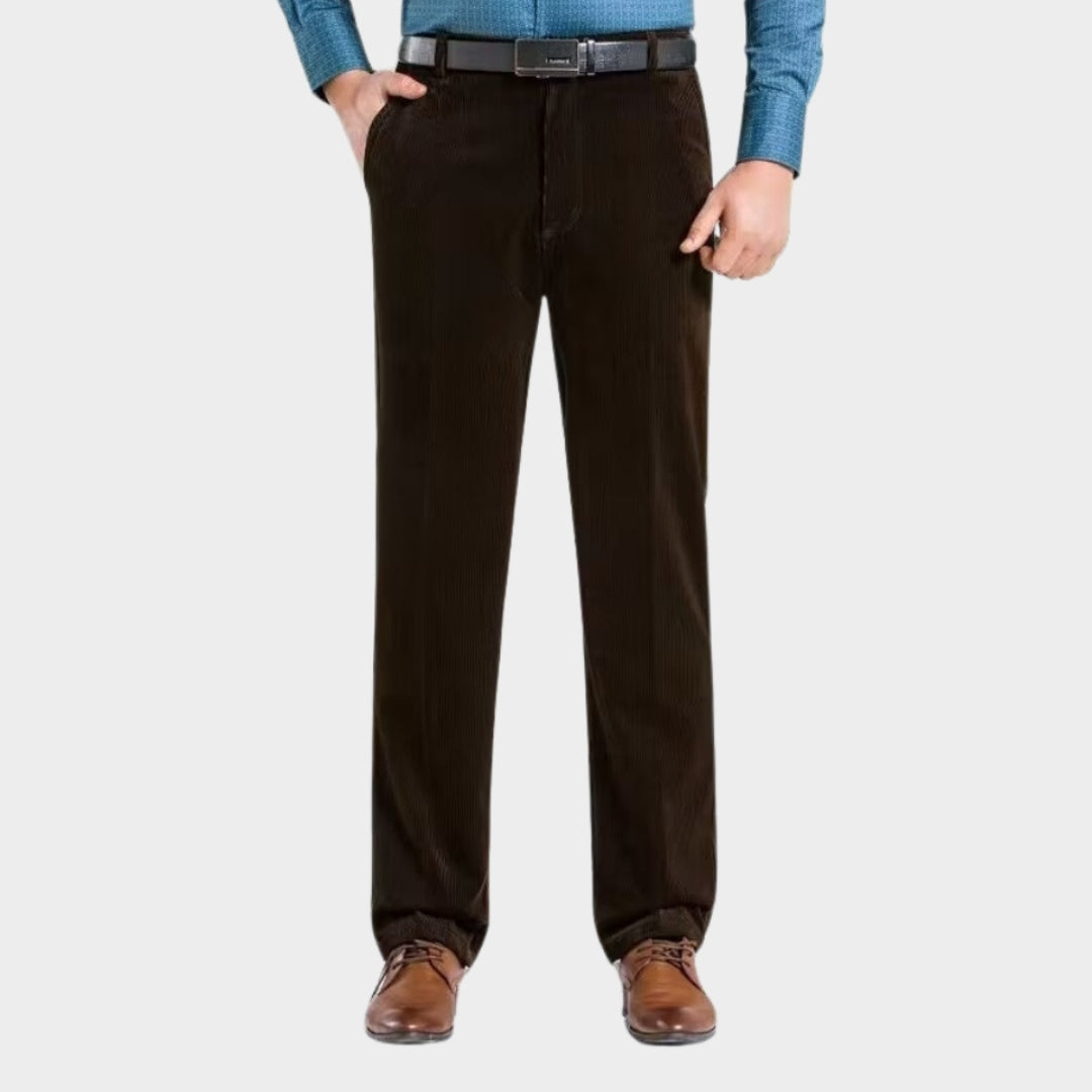 Men’s Loose Corduroy Jogging Pants - Casual Autumn Winter Trousers, Streetwear, Wine Red, Black, Dark Green, and More