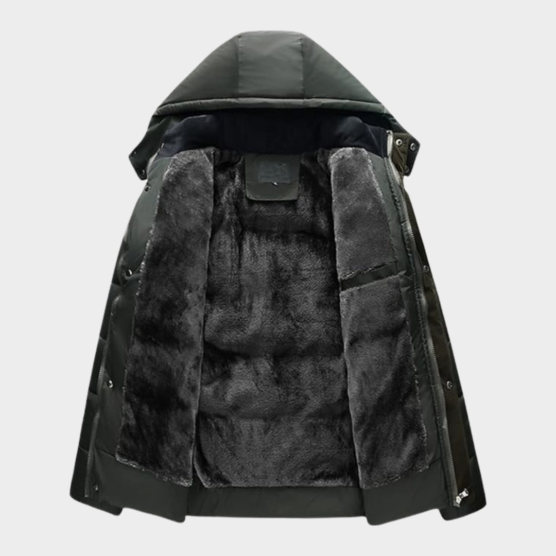 Winter High Quality Warm Men's Jacket - Heated Cotton Coat, Thick Fashion Outerwear, Black, Green, Blue