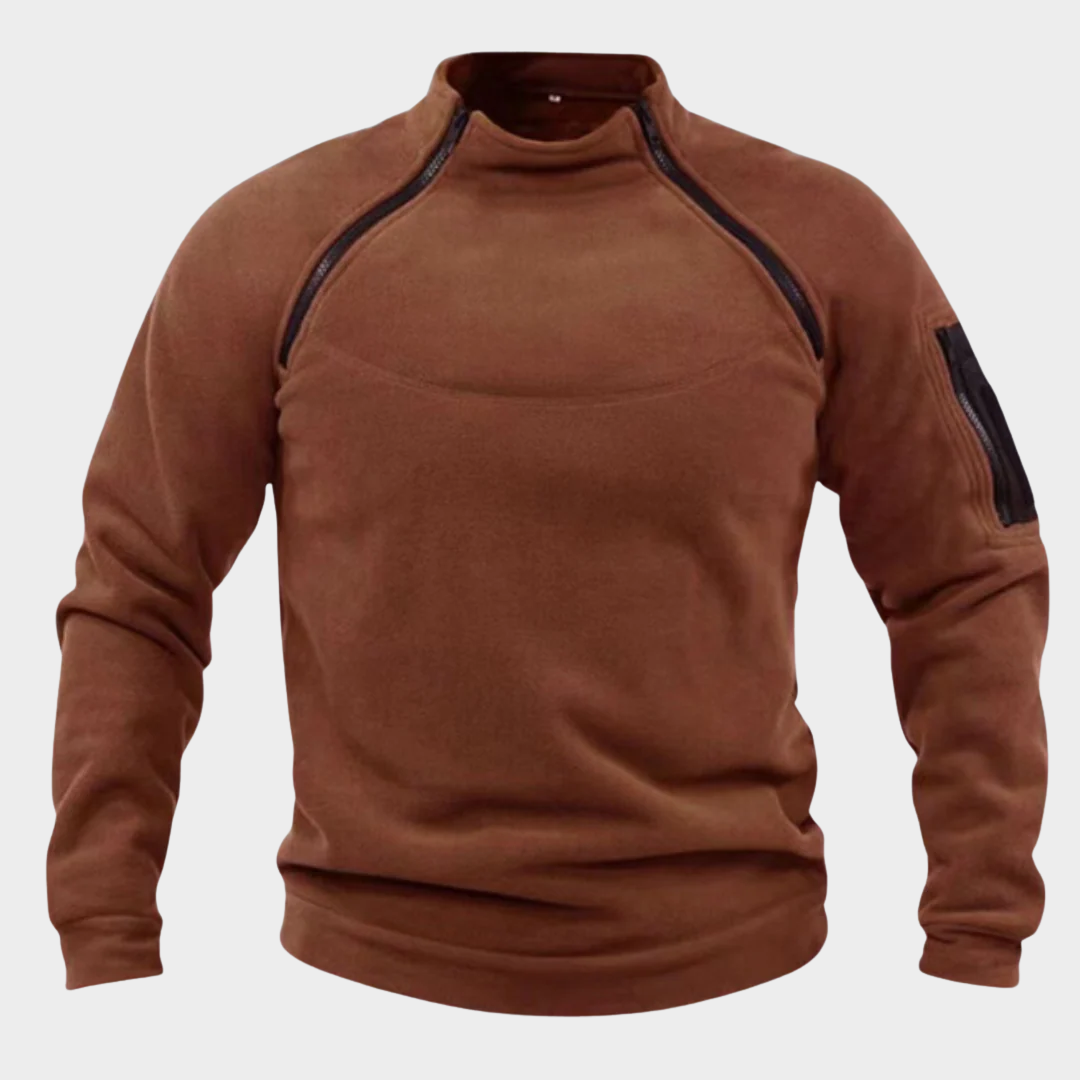 Men Tactical Fleece Pullover – Outdoor Windproof Thermal Hiking Jacket with Warm Fluffy Lining – Multiple Colours