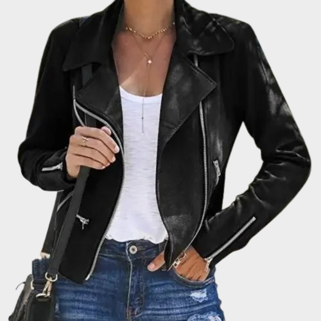 Women’s Short Zipper Jacket – Multiple Pockets Collar Design – Casual Fashion Outerwear – Multiple Colours