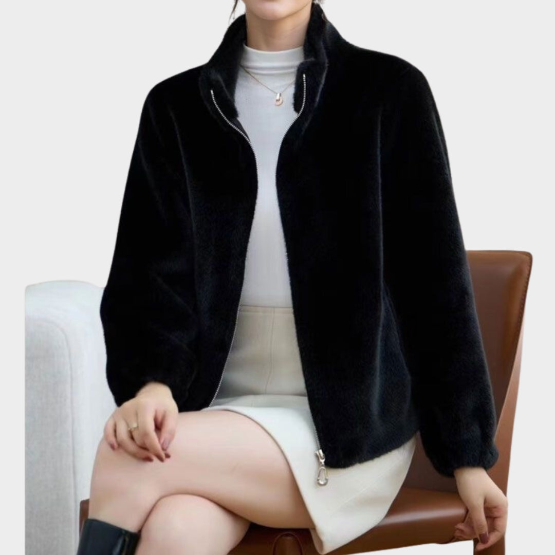 Women’s Short Winter Jacket – Korean Style, Loose Fit, Trendy High-End Design, Available in Purple, Brown, Black