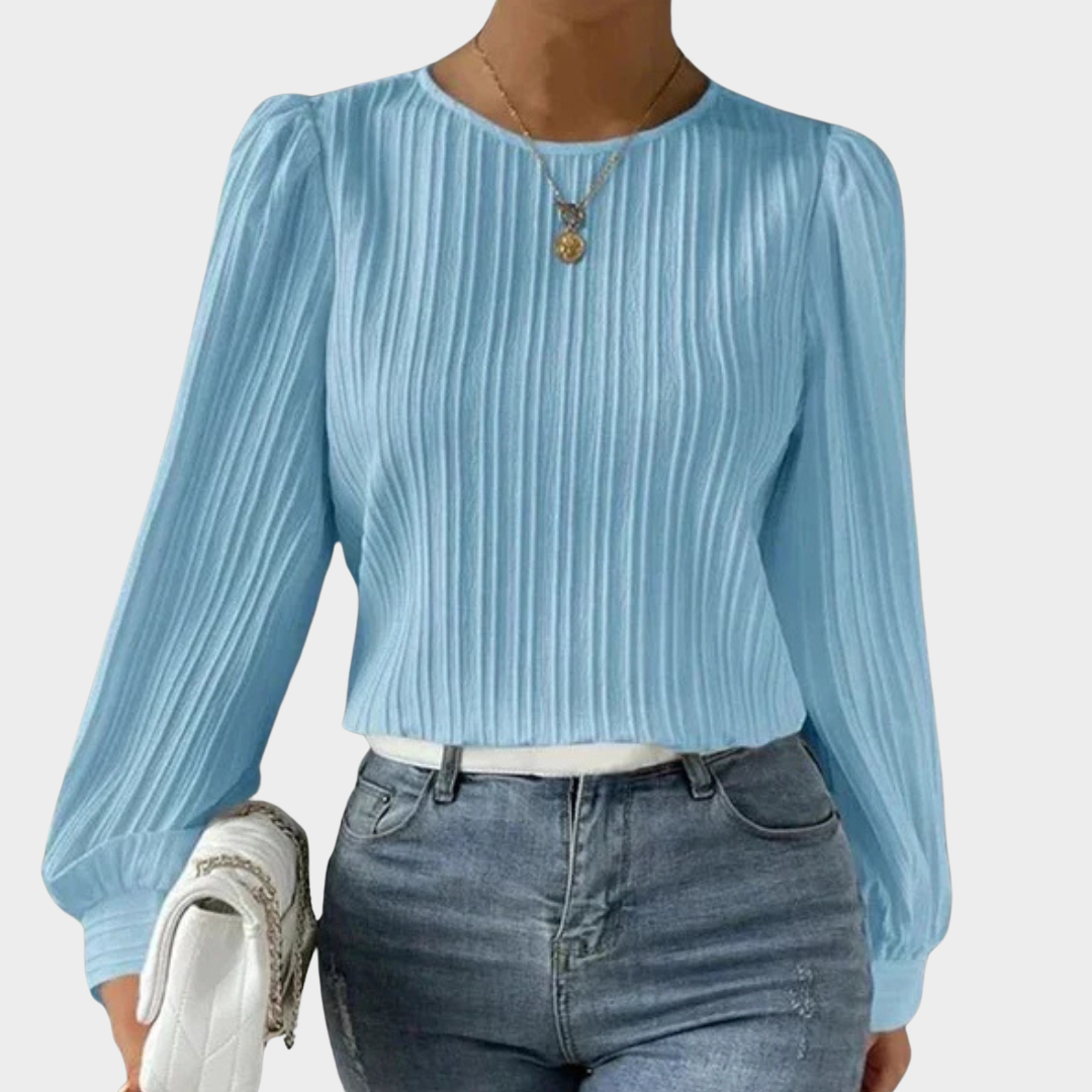Women's Round Neck Long Sleeve Shirt – Classic Solid Colour Shirt – Casual & Office Wear – Multiple Colours