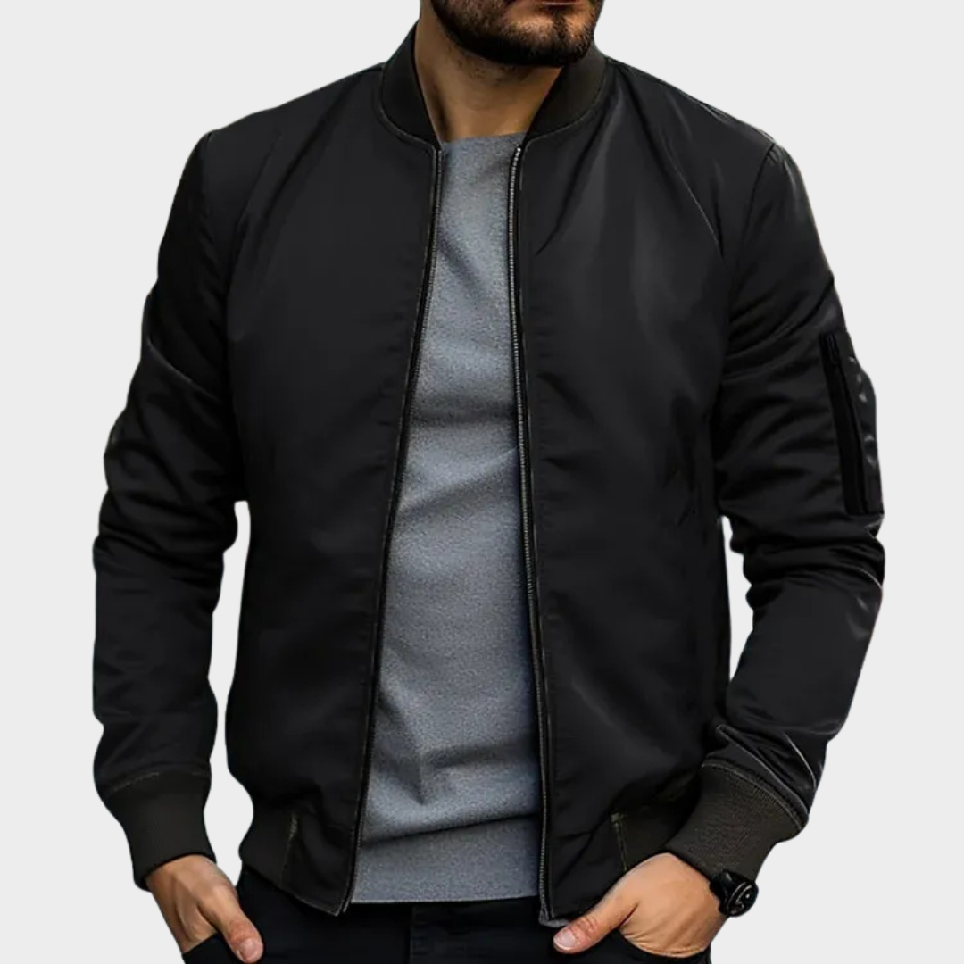 Men’s Regular Fit Bomber Jacket – Lightweight Breathable Fabric – Ribbed Trim Detailing – Multiple Colours