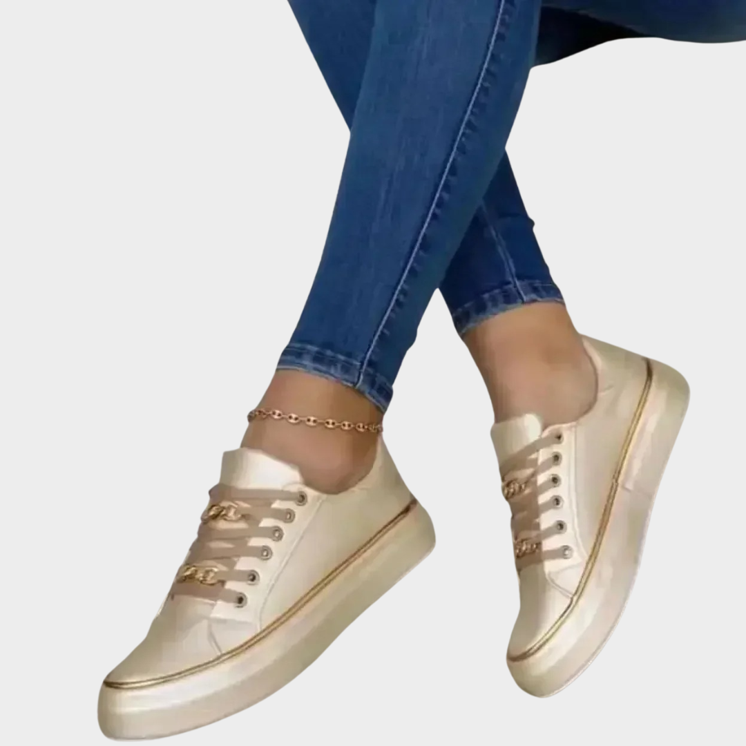 Women’s Platform Lace-Up Sneakers – Round Toe Walking Shoes – Comfortable Vulcanized Sole – Modern Street Style – Multiple Colours