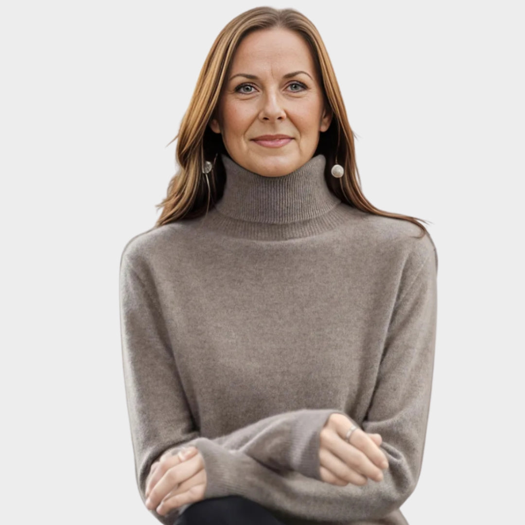 Women’s Cashmere Sweater - High-Neck - Warm Woolen Knit Jumper – Multiple Colours