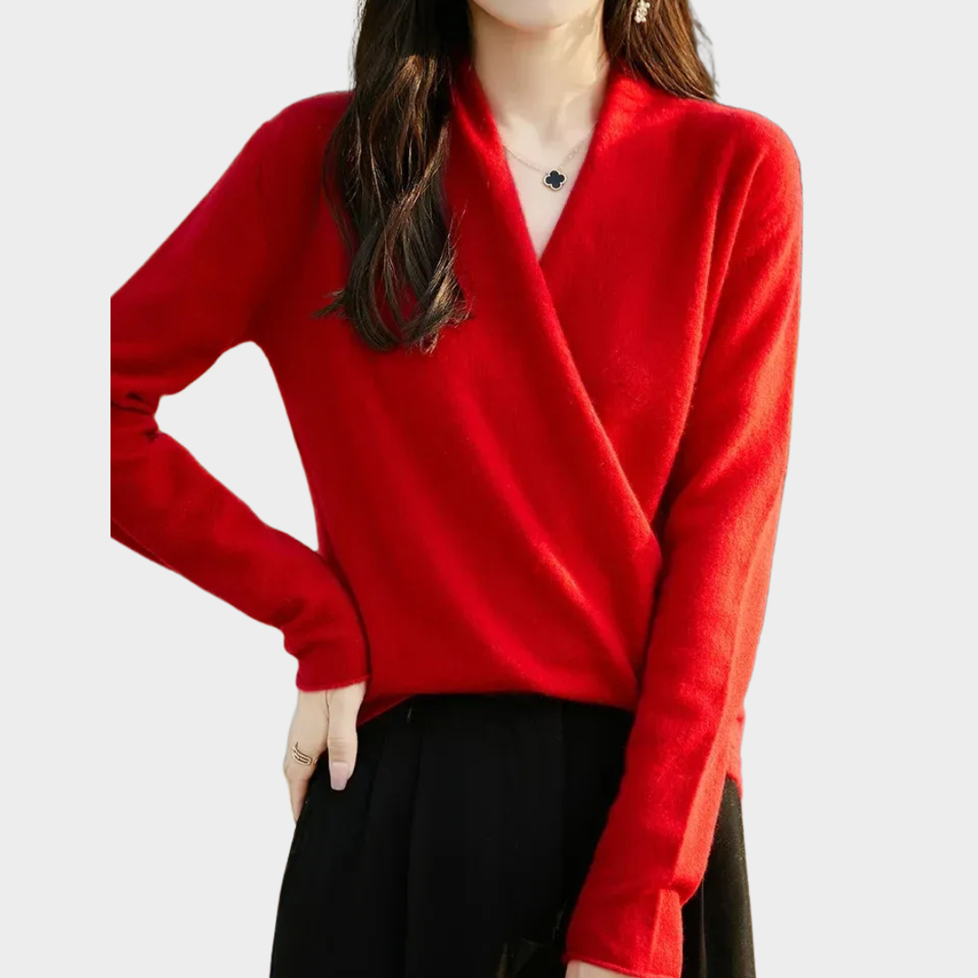 Women’s Merino Wool Sweater – 100% Cashmere Knit Loose Fit Long Sleeve Pullover Top – Multiple Colours