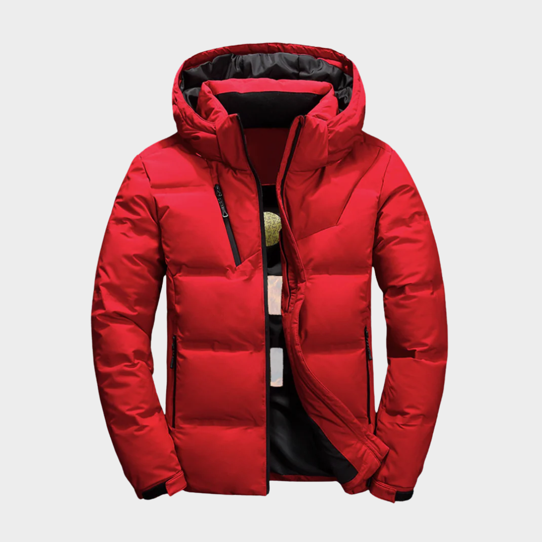 Men’s Hooded Down Jacket – Thickened Lightweight Parka Coat with Duck Down Filling for Outdoor Activities – Multiple Colours