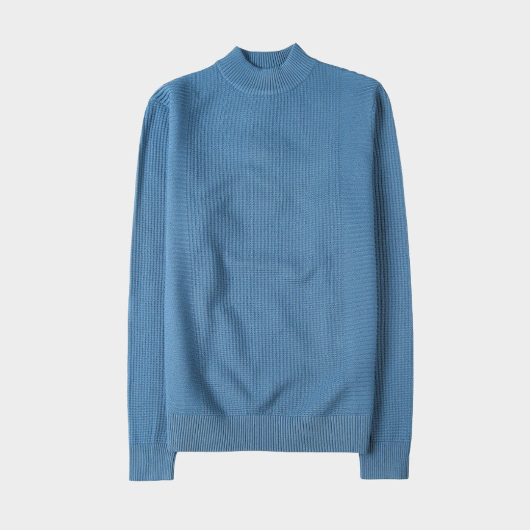 High-End Knitted Pullover Sweater for Men – Half Turtleneck Winter Wool Sweater (White, Black, Blue, Grey)
