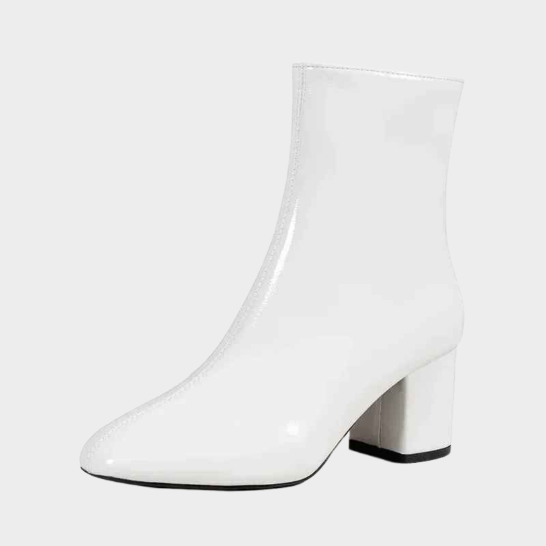 Women's Ankle Boots – Pointed Toe Side Zipper Stretch Design with Mid Heel – Multiple Colours
